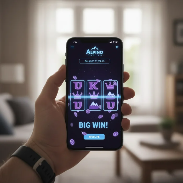 Alpino mobile interface — responsive display via mobile browser on smartphone